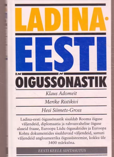 Klaus Adomeit, Merike Ristikivi, Hesi Siimets-Gross Ladina-eesti õigussõnastik