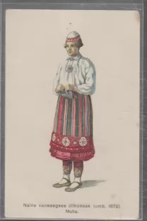 Naine vanaaegses ülikonnas (umb 1870) Muhu