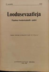 Gustav Vilbaste (Vilberg) Loodusevaatleja, 1935/1-6, terve aastakäik koos sisukorraga